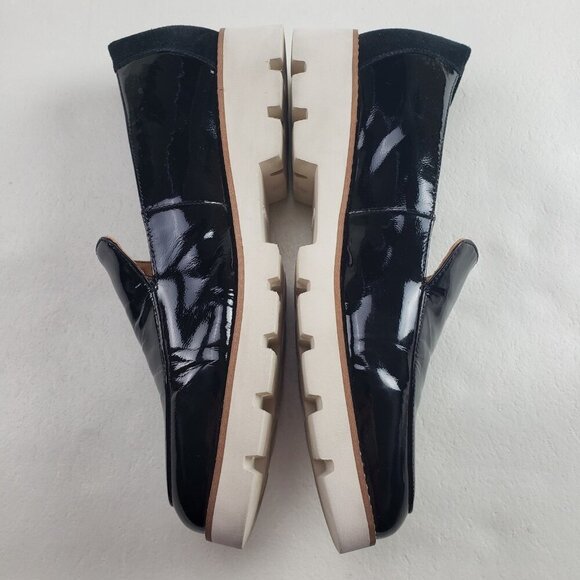 Vionic Kensley Patent Leather Flat Women 9.5 Black Slip On Platform Comfort Shoe - Picture 7 of 11